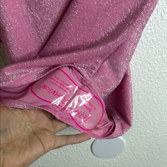 NWT- Betsy Johnson- Barbie Pink Metallic one piece swimsuit - Medium - Picture 10 of 11